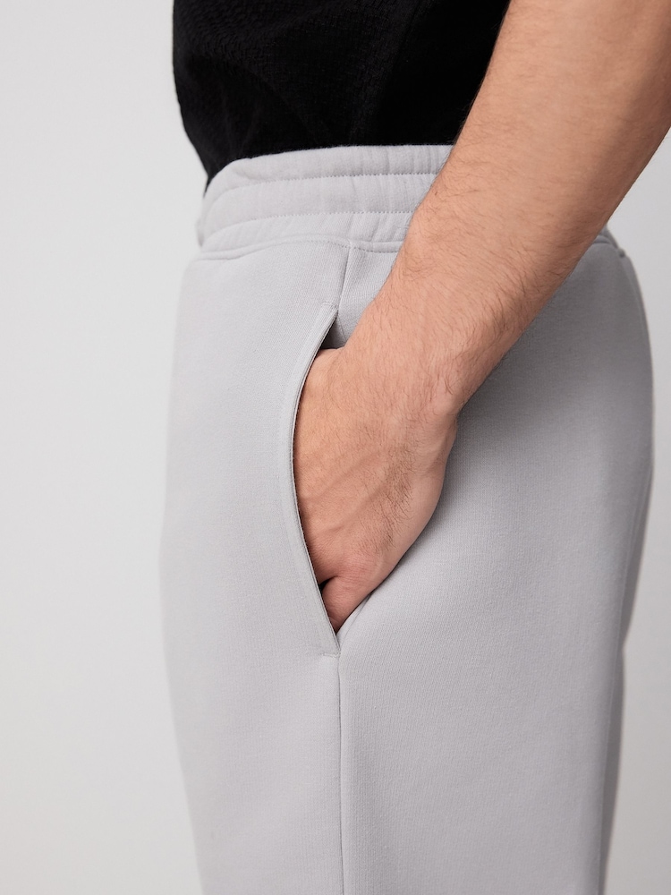 Grijs - Geborstelde jersey shorts met ritszakken - Image 5 of 10