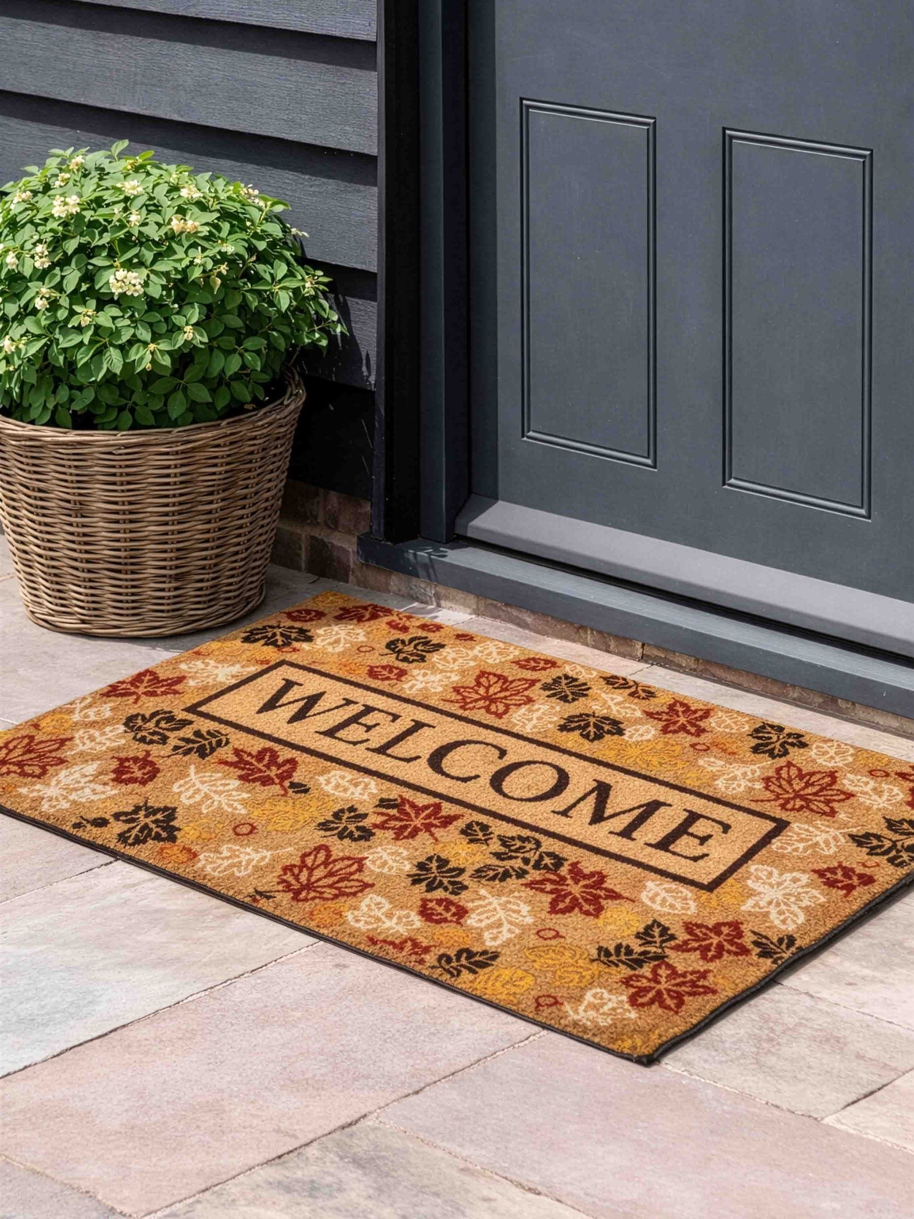 Gallery Home Brown Autumn Foliage Welcome Doormat