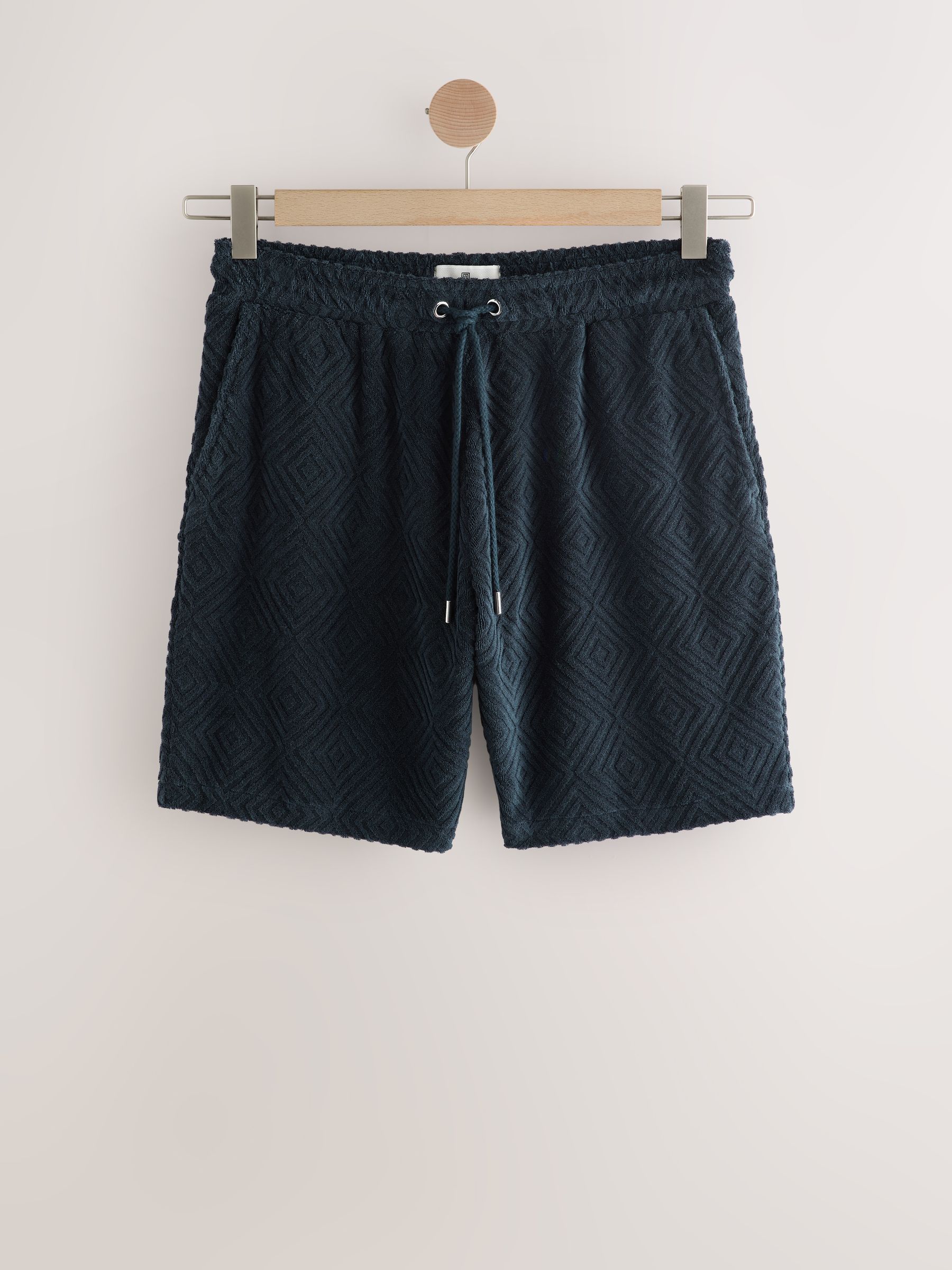 Buy Navy Blue Textured Towelling Shorts from Next USA