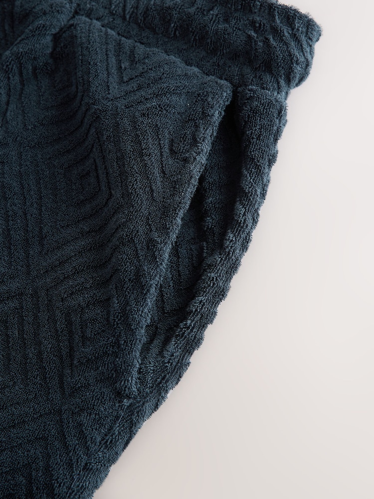 Navy Blue Textured Towelling Shorts - Image 9 of 9 Navy Blue Textured Towelling Shorts - Image 9 of 9