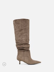 Simmi London Brundle Knähöga Ruched Kitten Heeled Stövlar - Bild 2 av 4