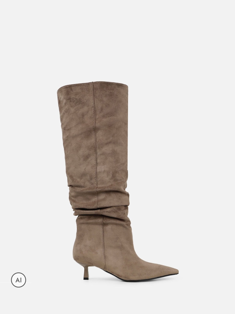 Simmi London Brundle Knähöga Ruched Kitten Heeled Stövlar - Bild 2 av 4