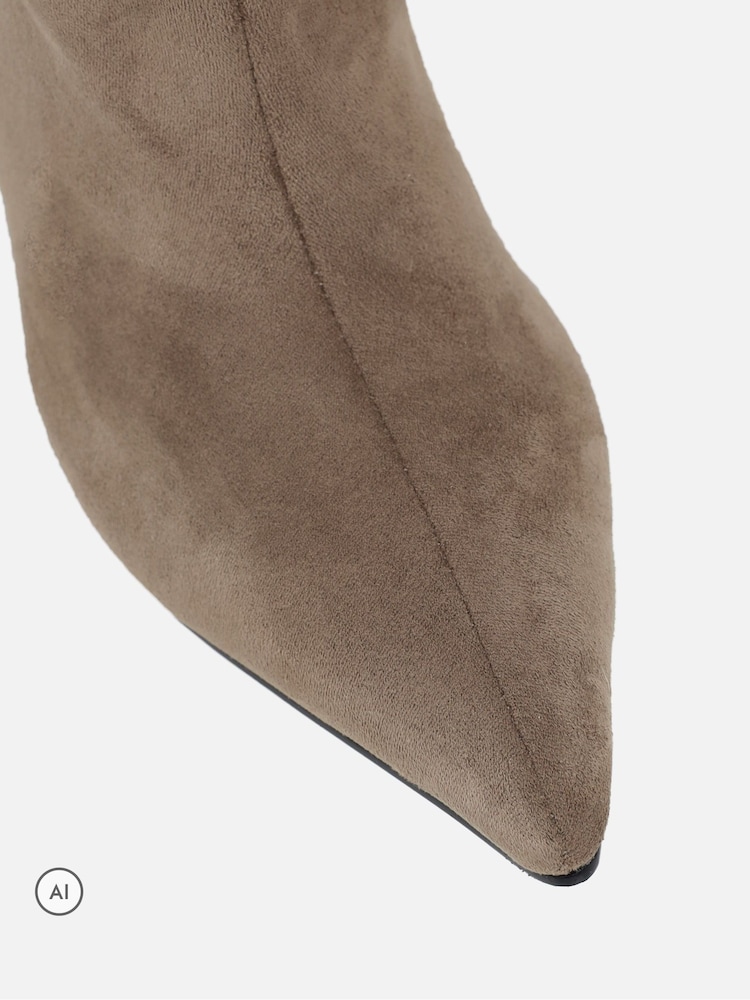 Simmi London Brundle Knähöga Ruched Kitten Heeled Stövlar - Bild 4 av 4