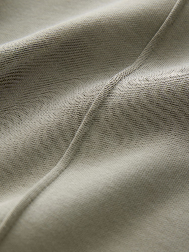 Khaki Green Pintuck Zip Pocket Jersey Shorts - Image 6 of 6