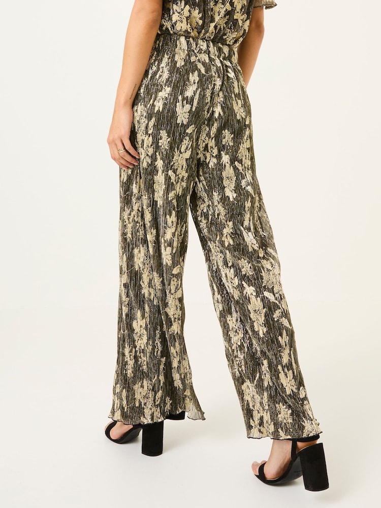 FatFace Black Octavia Foil Plisse Trousers - Image 2 of 4