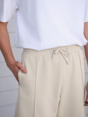 Stone Pintuck Zip Pocket Jersey Shorts - Image 5 of 9