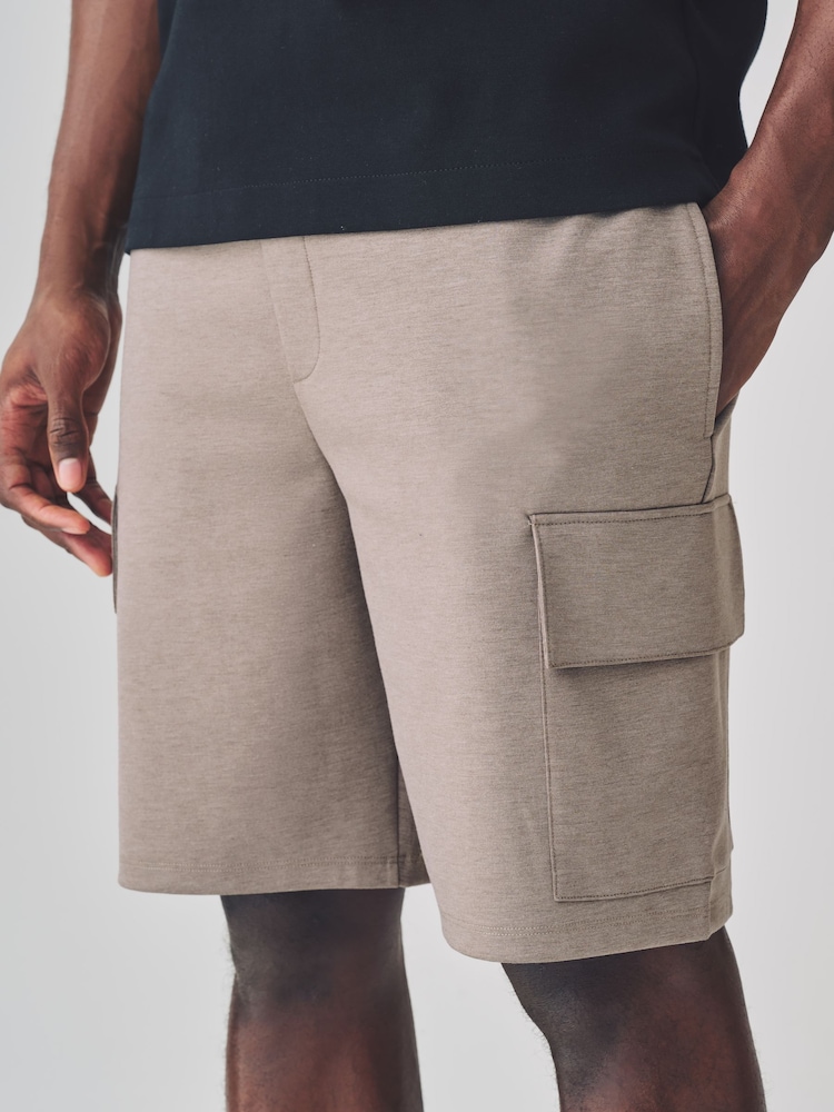 Mink Brown Jersey Cargo Shorts - Image 1 of 9 Mink Brown Jersey Cargo Shorts - Image 1 of 9