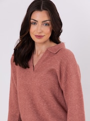 Lakeland Clothing Pink Vera Collared Jumper - Image 2 of 6