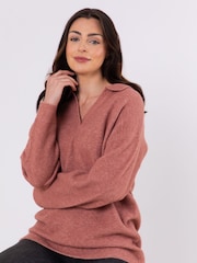 Lakeland Clothing Pink Vera Collared Jumper - Image 3 of 6