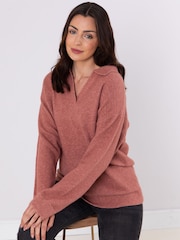 Lakeland Clothing Pink Vera Collared Jumper - Image 6 of 6