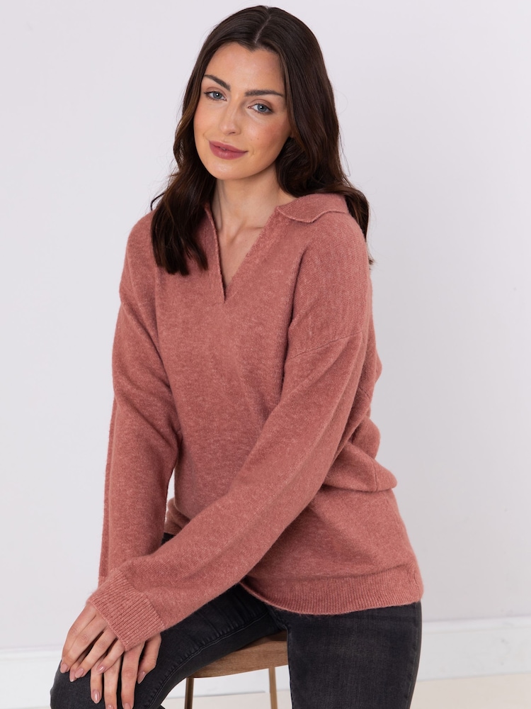 Lakeland Clothing Pink Vera Collared Jumper - Image 6 of 6