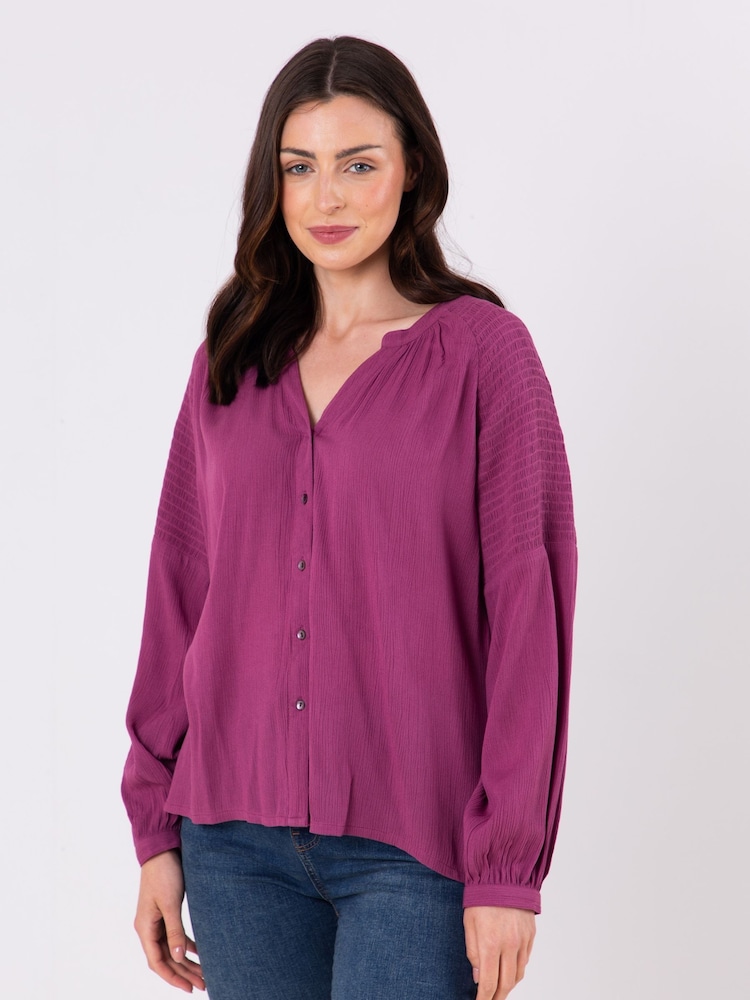 Lakeland Clothing Pink Cruz Button Through Blouse - Image 1 of 5