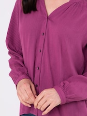 Lakeland Clothing Pink Cruz Button Through Blouse - Image 3 of 5