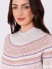 Lakeland Clothing Cream Flo Fairisle Pattern Jumper - Image 3 of 5