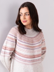 Lakeland Clothing Cream Flo Fairisle Pattern Jumper - Image 5 of 5
