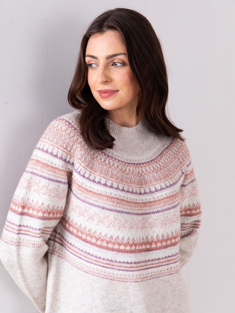 Lakeland Clothing Cream Flo Fairisle Pattern Jumper - Image 5 of 5