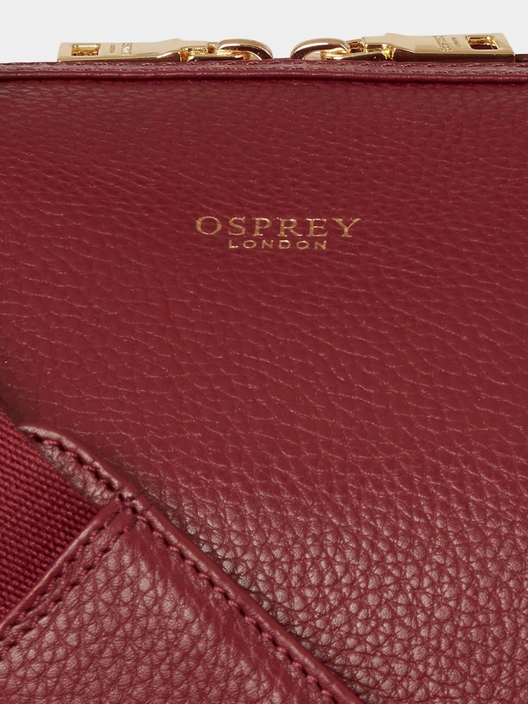 OSPREY LONDON Red The Adaline Leather Weekender - Image 3 of 3