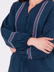 Lakeland Clothing Blue Kelcee Embroidered 100% Cotton Blouse - Image 5 of 5