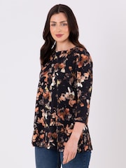Lakeland Clothing Sonia Floral Print Black Top - Image 1 of 4
