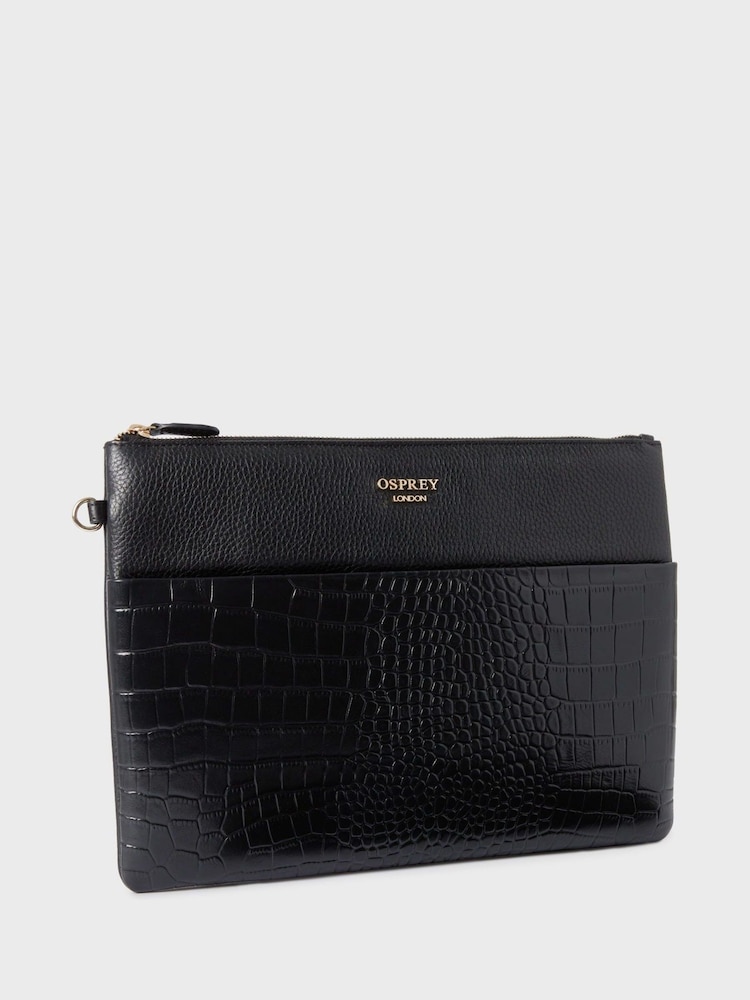 OSPREY LONDON The Kellie Leather Tech Sleeve Black Bag - Image 2 of 6