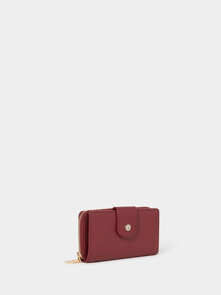 OSPREY LONDON Red The Carla Leather RFID Zip Round Purse - Image 2 of 6