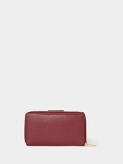 OSPREY LONDON Red The Carla Leather RFID Zip Round Purse - Image 5 of 6