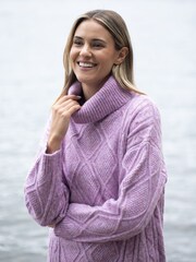 Lakeland Clothing Pink Millie Cable Knit Jumper - Image 2 of 4
