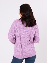 Lakeland Clothing Pink Millie Cable Knit Jumper - Image 4 of 4