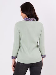 Lakeland Clothing Green Thea 2 in 1 Shirt 100% Cotton Jumper - Image 3 of 5