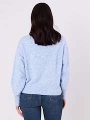 Lakeland Leather Blue Sheeka High Neck Jumper - Image 2 of 5