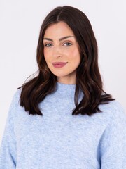Lakeland Leather Blue Sheeka High Neck Jumper - Image 4 of 5