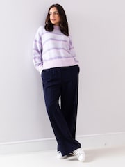 Lakeland Leather Purple Sheeka High Neck Jumper - Image 4 of 6