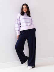 Lakeland Leather Purple Sheeka High Neck Jumper - Image 6 of 6