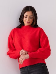 Lakeland Leather Red Sheeka High Neck Jumper - Image 1 of 6