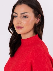 Lakeland Leather Red Sheeka High Neck Jumper - Image 2 of 6