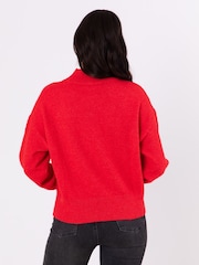 Lakeland Leather Red Sheeka High Neck Jumper - Image 4 of 6