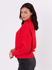 Lakeland Leather Red Sheeka High Neck Jumper - Image 6 of 6