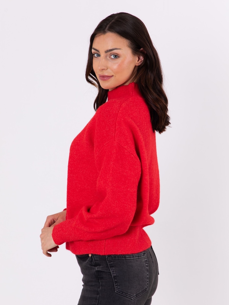 Lakeland Leather Red Sheeka High Neck Jumper - Image 6 of 6
