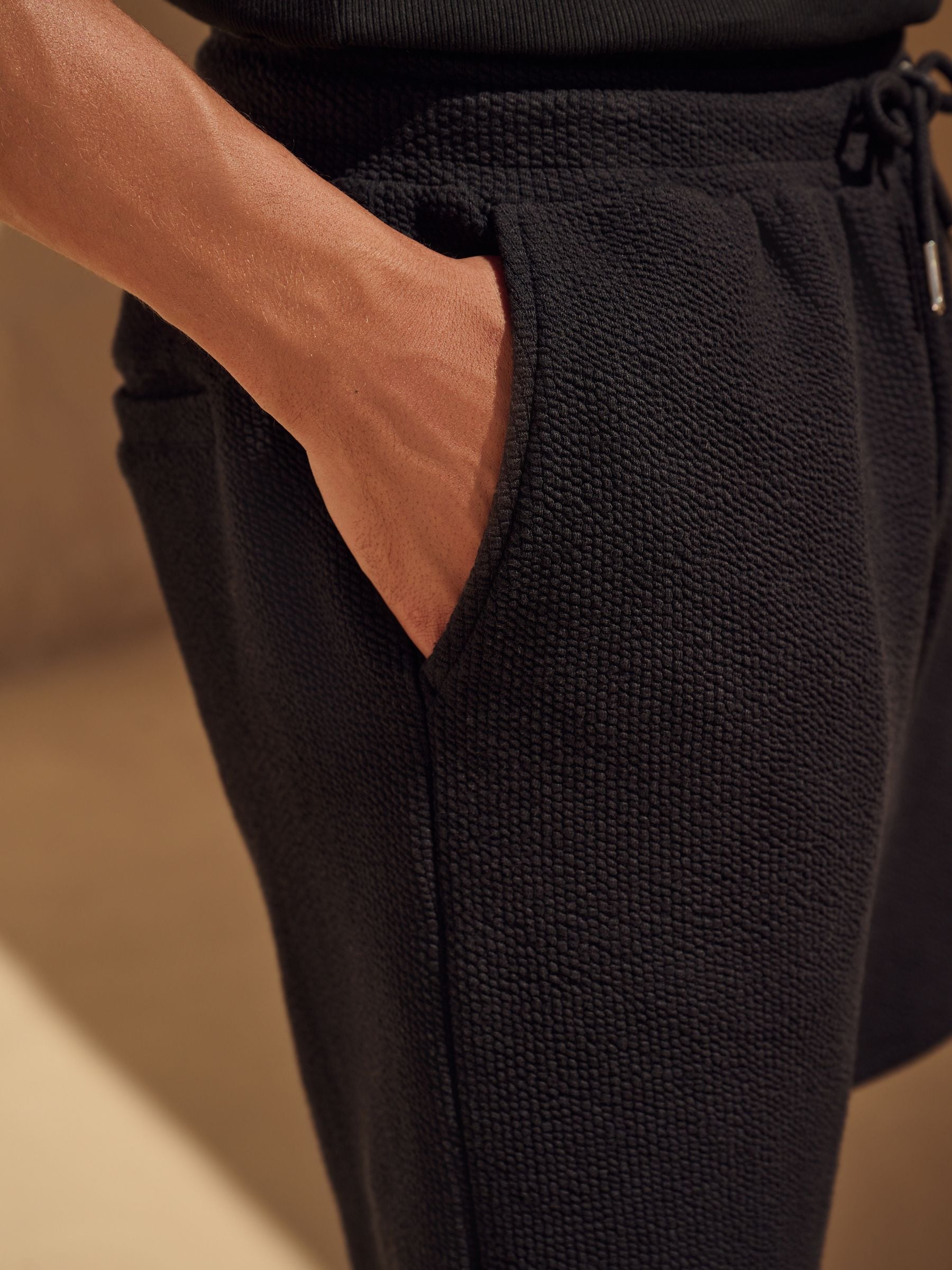 Buy Black Jersey Seersucker Shorts from the Next UK online shop