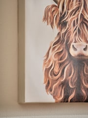 Natural Hamish The Highland Cow Canvas Wall Art - Image 3 of 6
