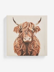 Natural Hamish The Highland Cow Canvas Wall Art - Image 5 of 6