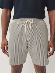 Black & White Jersey Seersucker Shorts - Image 1 of 7