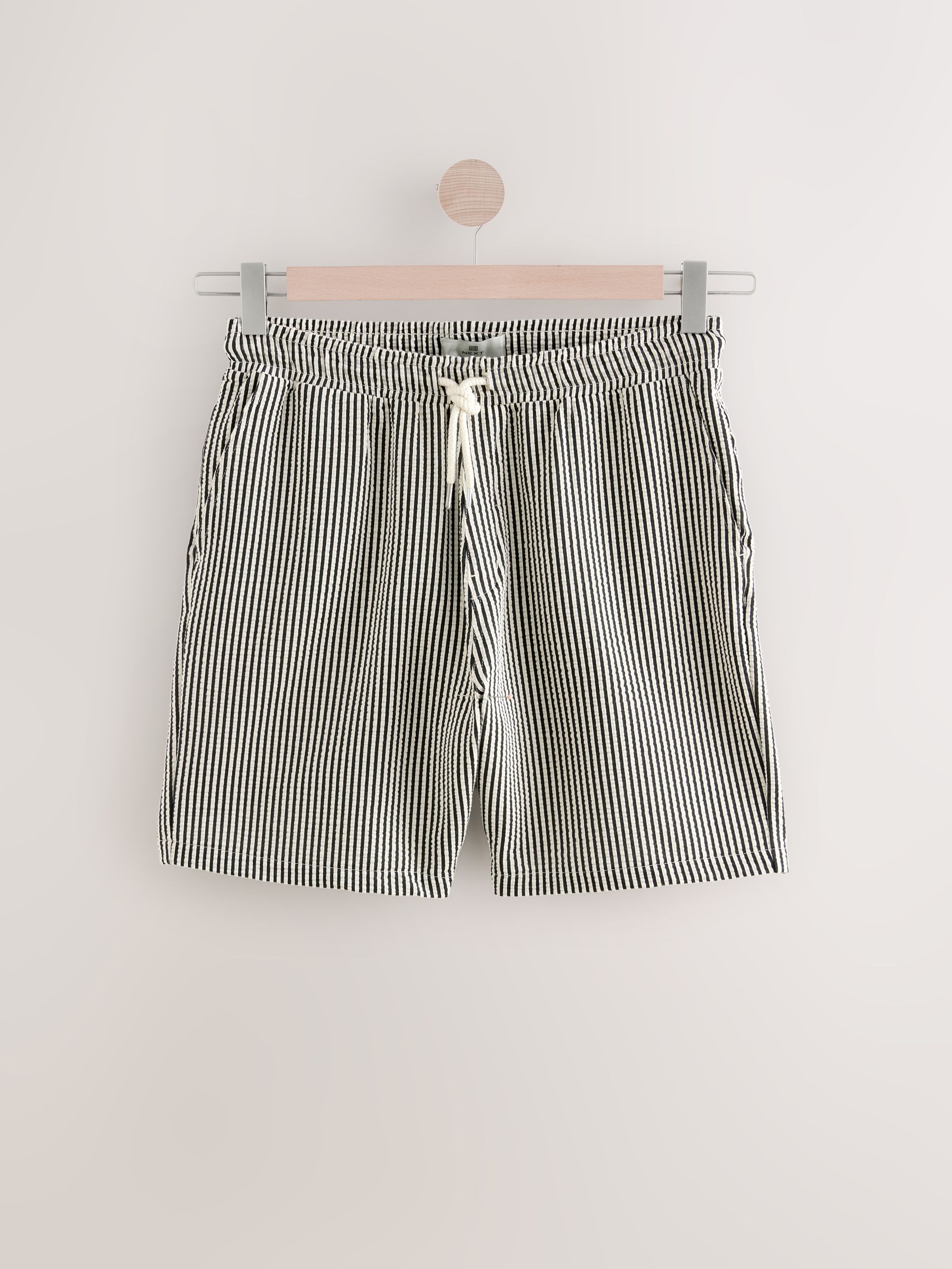 Buy Black & White Jersey Seersucker Shorts from the Next UK online