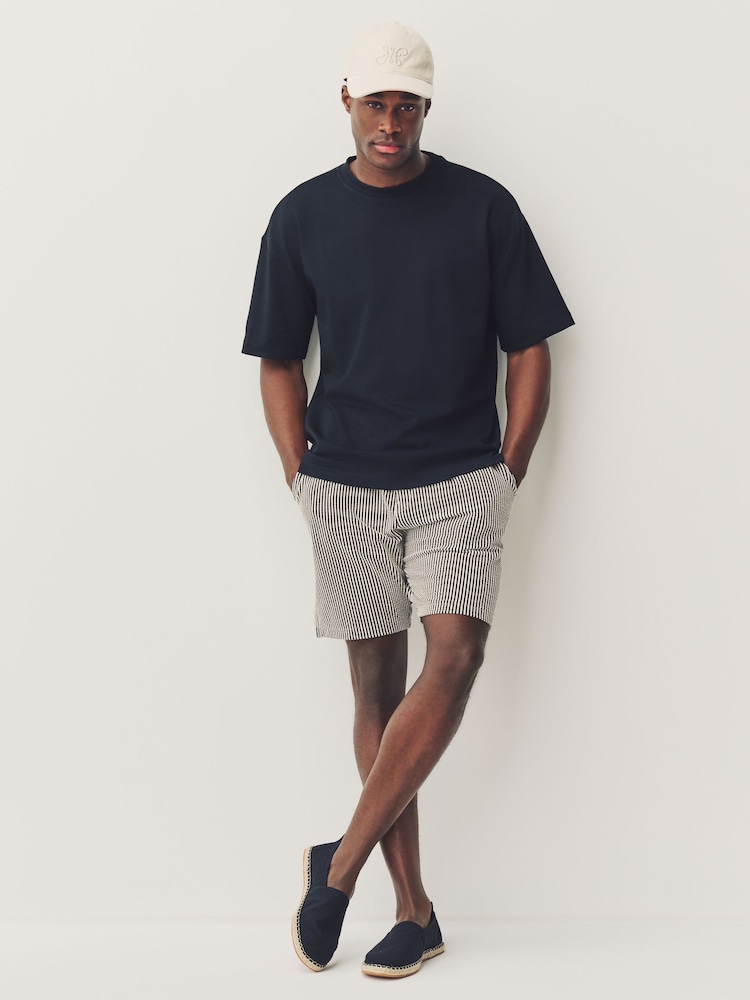 Black & White Jersey Seersucker Shorts - Image 2 of 7