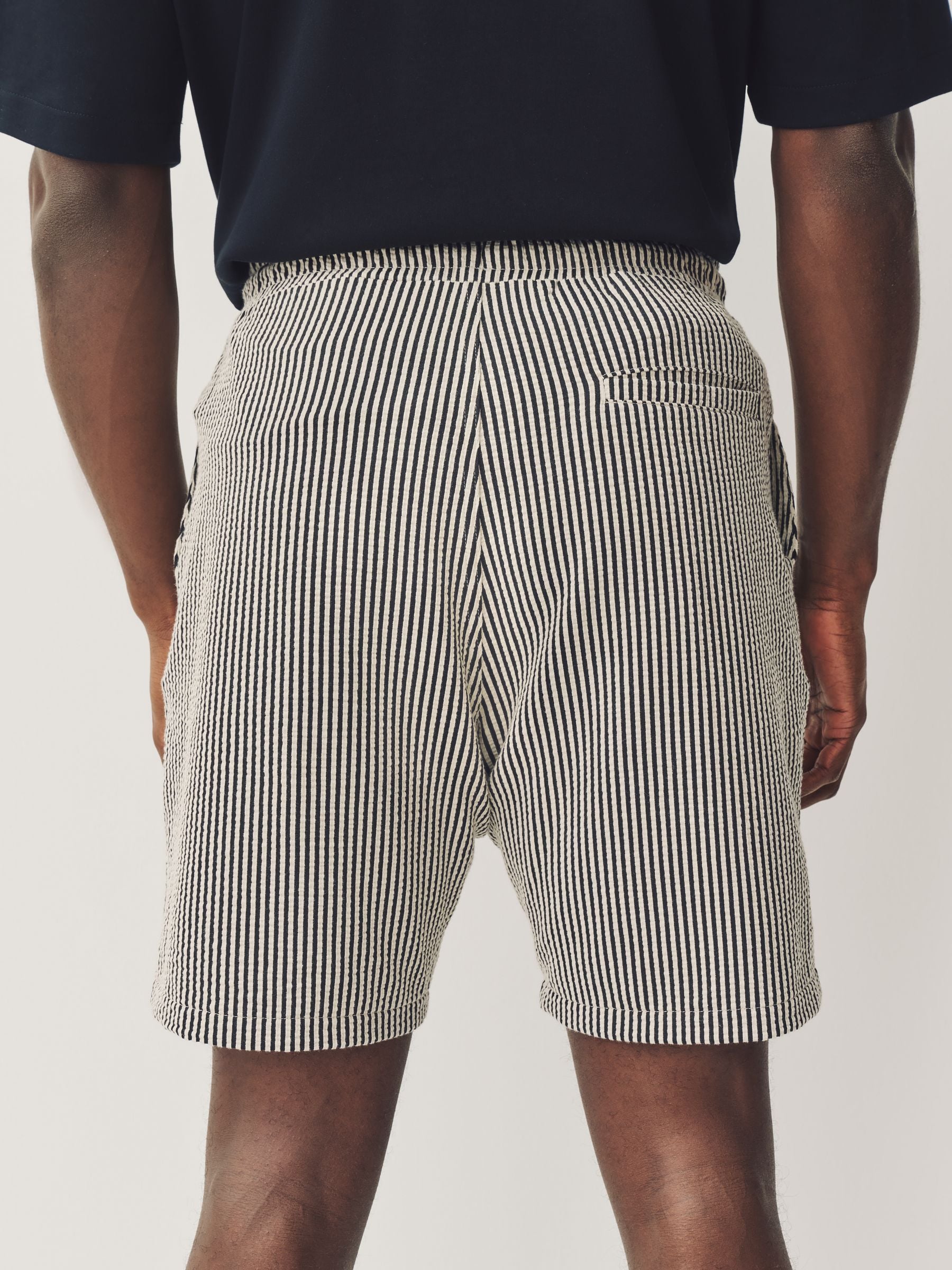 Buy Black & White Jersey Seersucker Shorts from Next USA