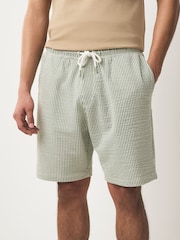 Sage/White Jersey Seersucker Shorts - Image 1 of 9