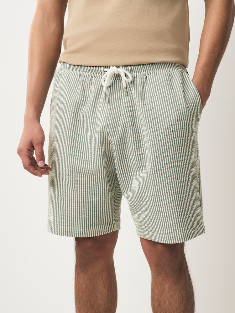 Sage/White Jersey Seersucker Shorts - Image 1 of 9
