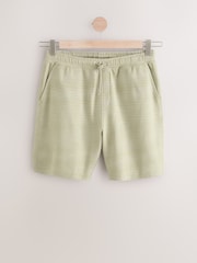 Sage Green Marl Textured Jersey Shorts - Image 6 of 9