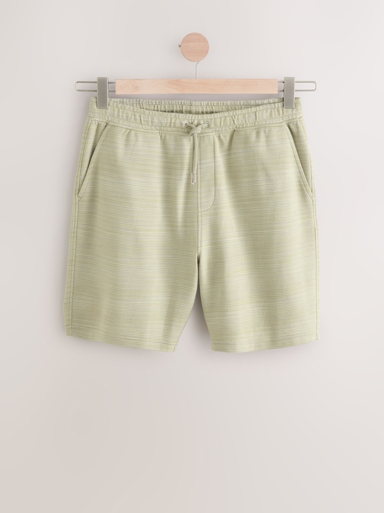 Sage Green Marl Textured Jersey Shorts - Image 6 of 9