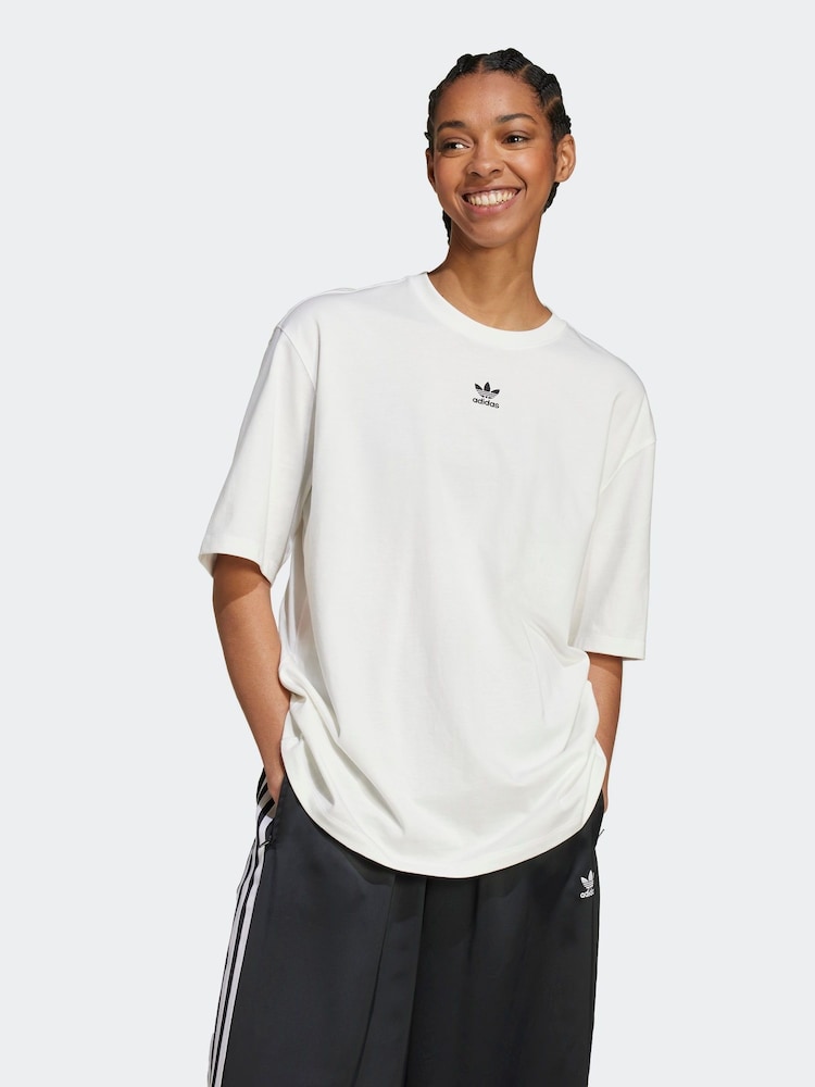 adidas Originals Black Chrome Boyfirend 100% Cotton Essential T-Shirt - Image 1 of 6